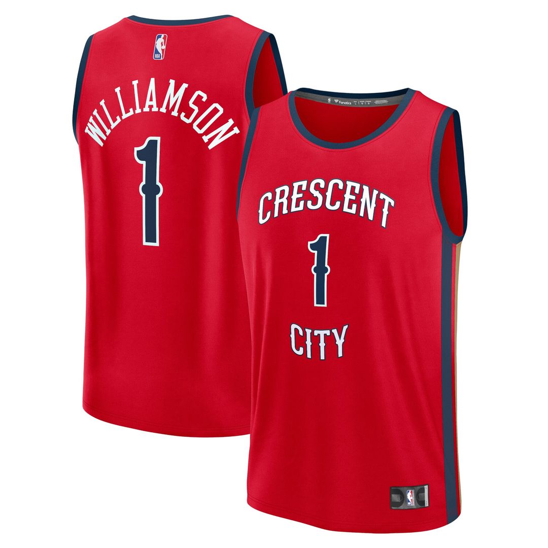 New Orleans Pelicans Zion Williamson Fanatics Fast Break Replica Player Jersey - Statement Edition - Red