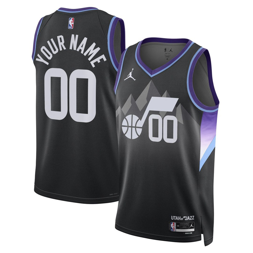 Utah Jazz Jordan Brand Unisex 2024/25 Custom Swingman Jersey - Statement Edition - Black
