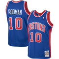 Detroit Pistons Dennis Rodman Mitchell & Ness 1988/89 Hardwood Classics Swingman Jersey - Royal