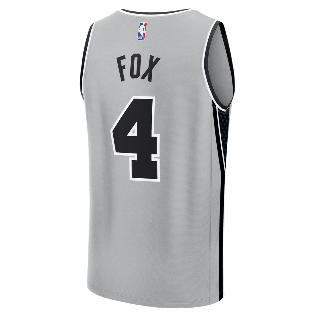San Antonio Spurs De'Aaron Fox Fanatics Youth Fast Break Jersey - Statement Edition - Silver