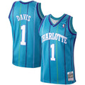 Charlotte Hornets Baron Davis Mitchell & Ness 1999/00 Hardwood Classics Swingman Jersey - Teal