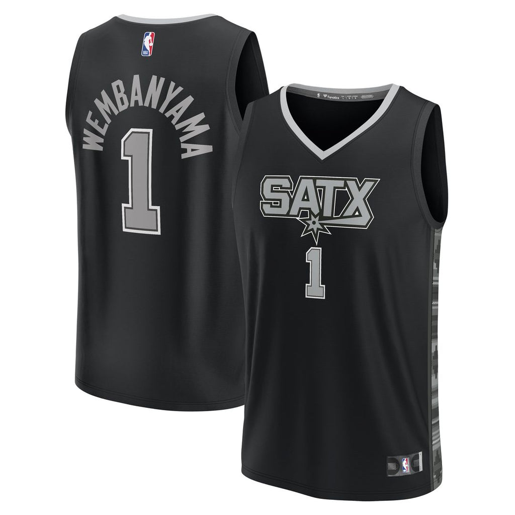 San Antonio Spurs Victor Wembanyama Fanatics Youth Fast Break Player Jersey - Statement Edition - Black