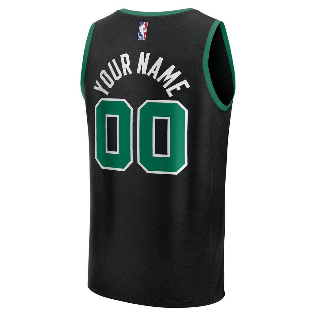 Boston Celtics Fanatics Fast Break Custom Jersey - Statement Edition - Black