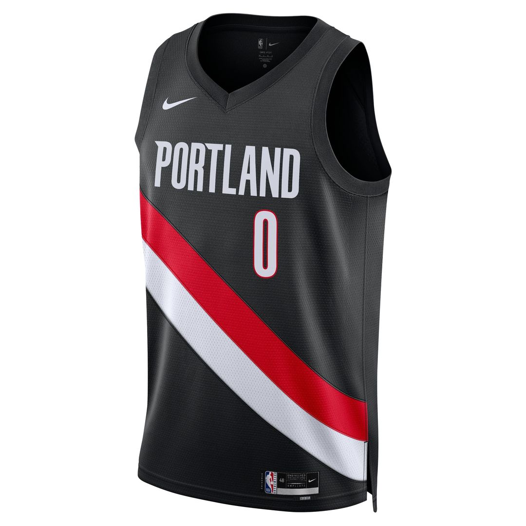 Portland Trail Blazers Damian Lillard Nike Unisex Swingman Player Jersey - Icon Edition - Black