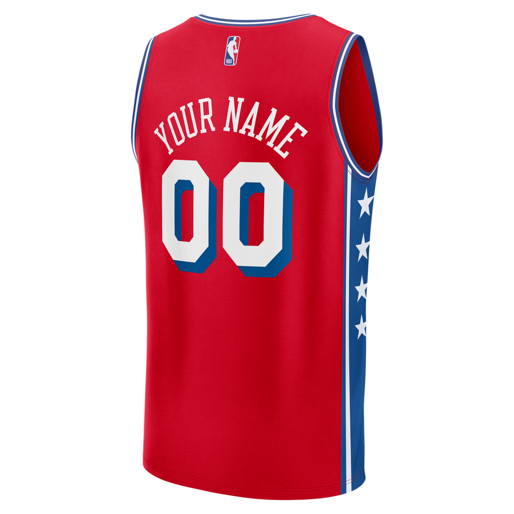 Philadelphia 76ers Fanatics Fast Break Custom Jersey - Icon Edition - Blue