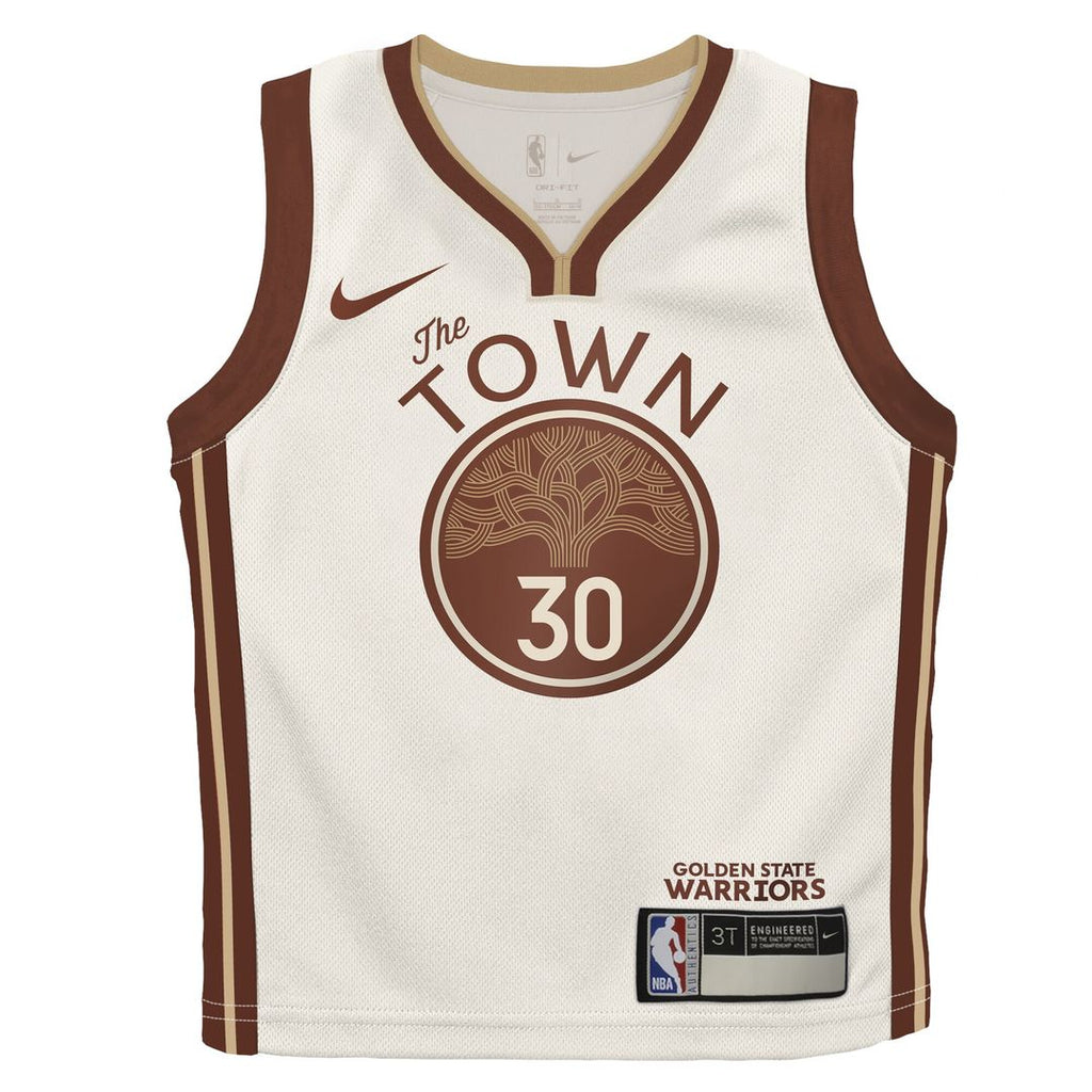 Golden State Warriors Stephen Curry Nike Preschool 2025/26 City Edition Swingman Jersey - Tan