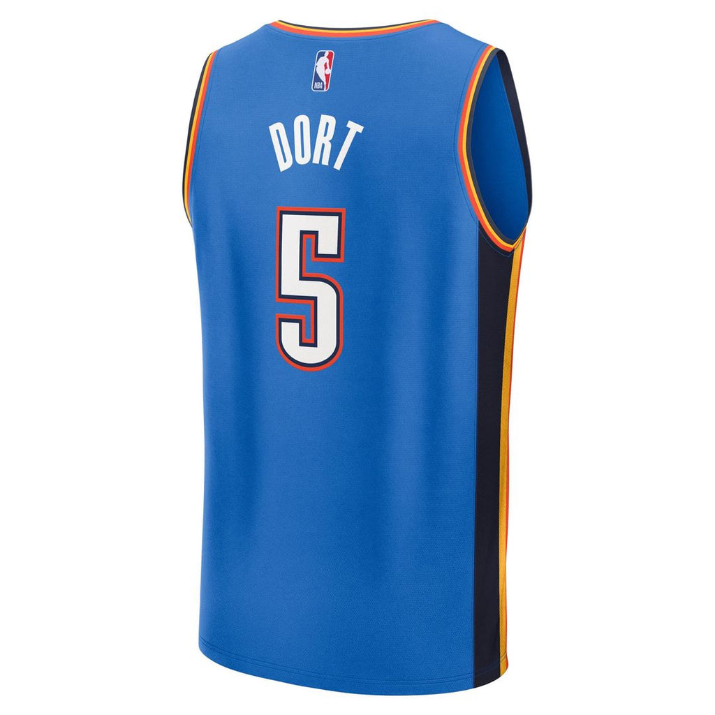 Oklahoma City Thunder Luguentz Dort Fanatics Youth 2025 NBA Finals Champions Fast Break Replica Player Jersey - Blue - Icon Edition