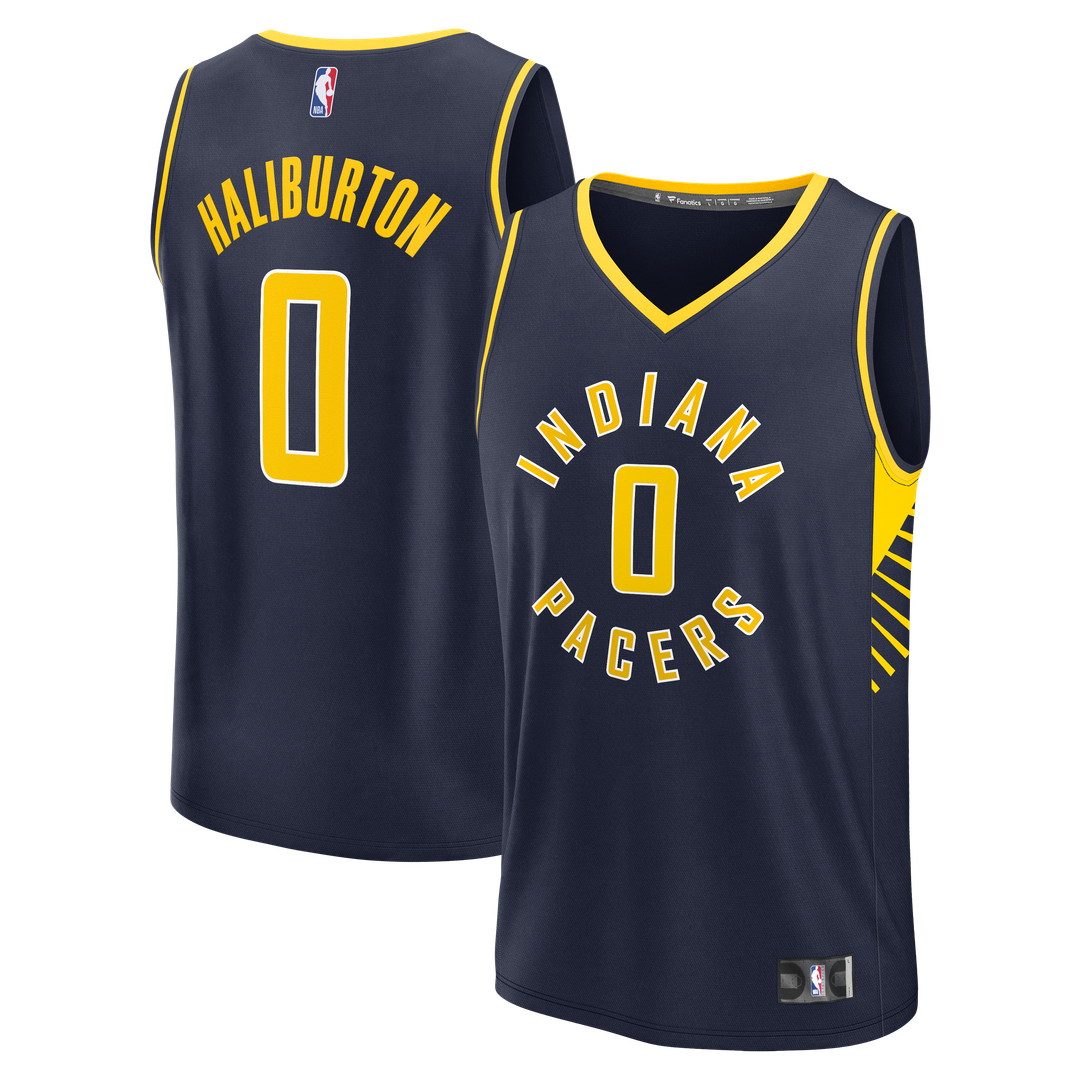 Indiana Pacers Tyrese Haliburton Fanatics Fast Break Replica Jersey - Navy - Icon Edition