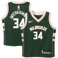 Milwaukee Bucks Giannis Antetokounmpo Nike Preschool Swingman Player Jersey - Icon Edition - Hunter Green