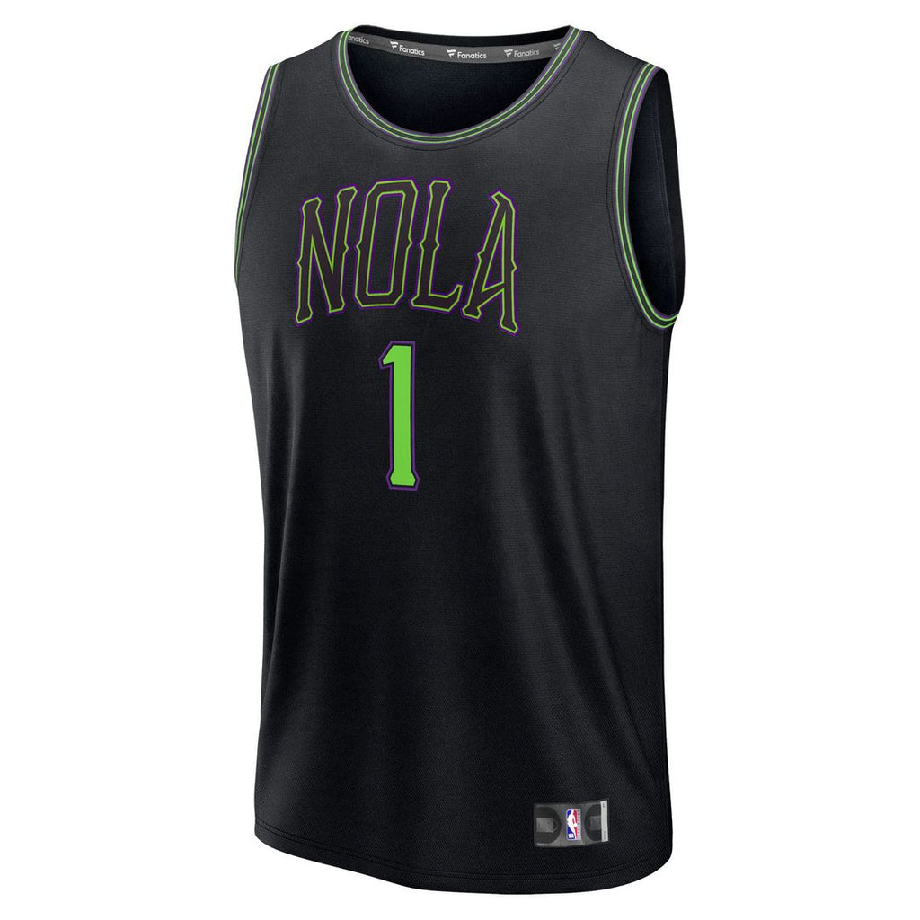 New Orleans Pelicans Zion Williamson Fanatics Youth Fast Break Jersey - City Edition - Black