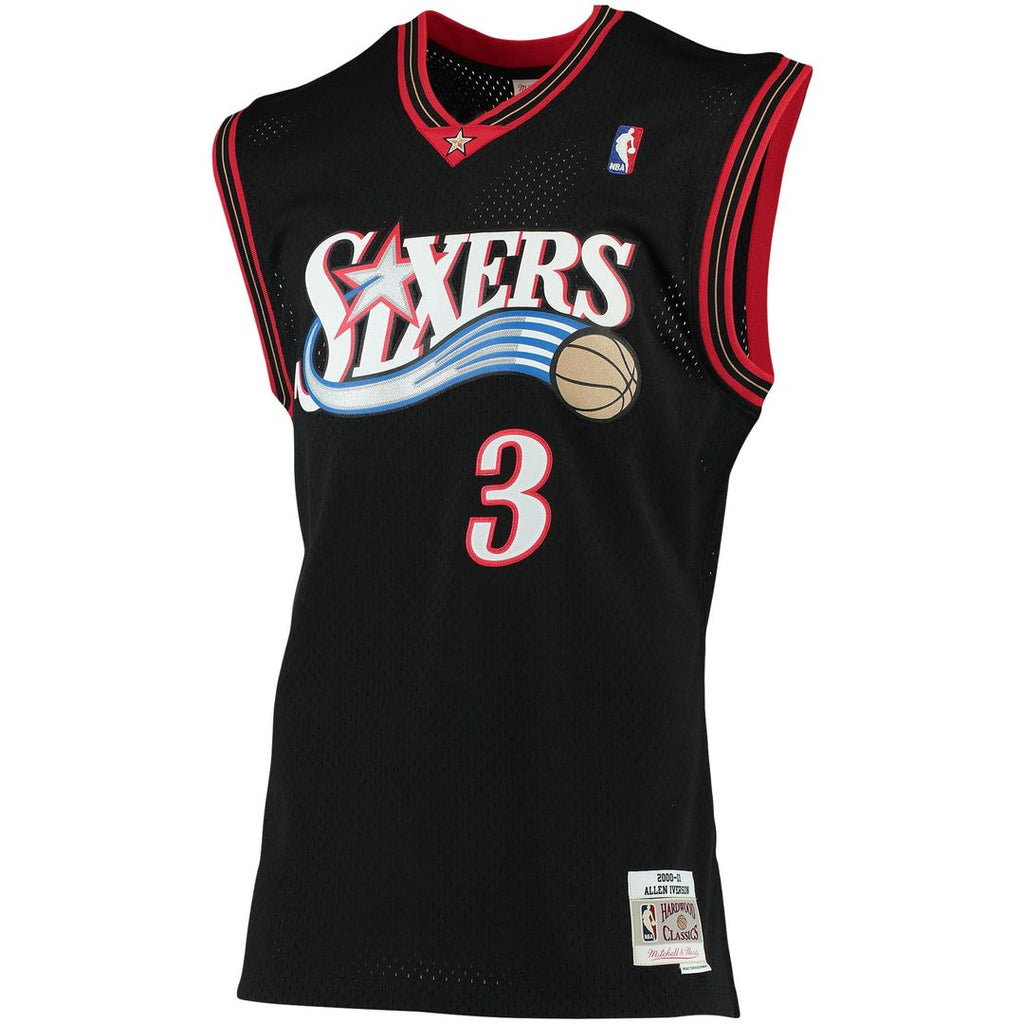 Philadelphia 76ers Allen Iverson Mitchell & Ness 2000/01 Big & Tall Hardwood Classics Swingman Jersey - Black