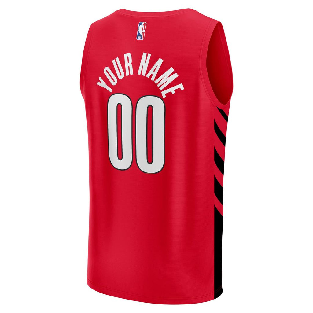 Portland Trail Blazers Fanatics Fast Break Custom Replica Jersey - Red - Statement Edition