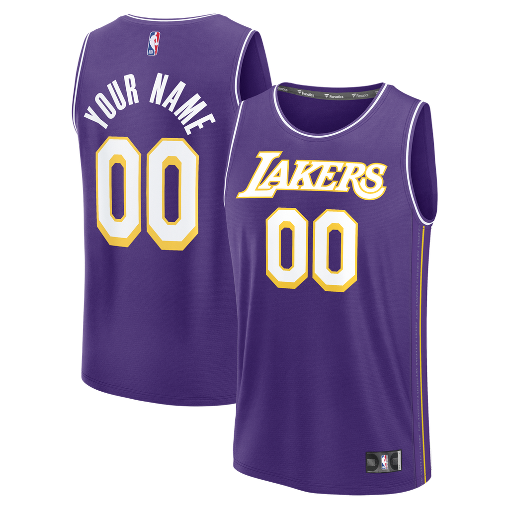 Los Angeles Lakers Fanatics Youth Fast Break Custom Jersey - Statement Edition - Purple