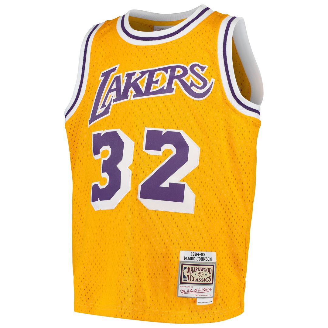 Los Angeles Lakers Magic Johnson Mitchell & Ness Youth 1984 - 85 Hardwood Classics Swingman Throwback Jersey - Purple