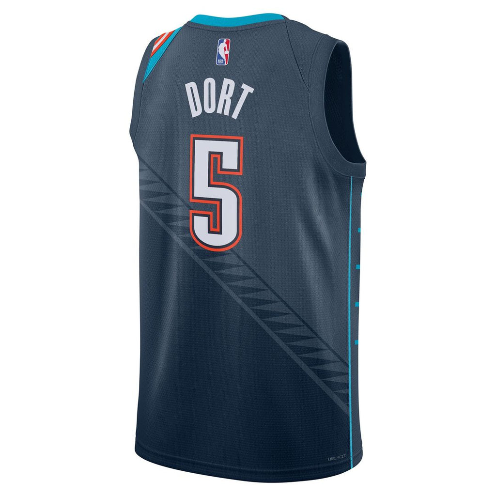 Oklahoma City Thunder Luguentz Dort Nike Unisex 2025/26 Swingman Jersey - Navy - City Edition