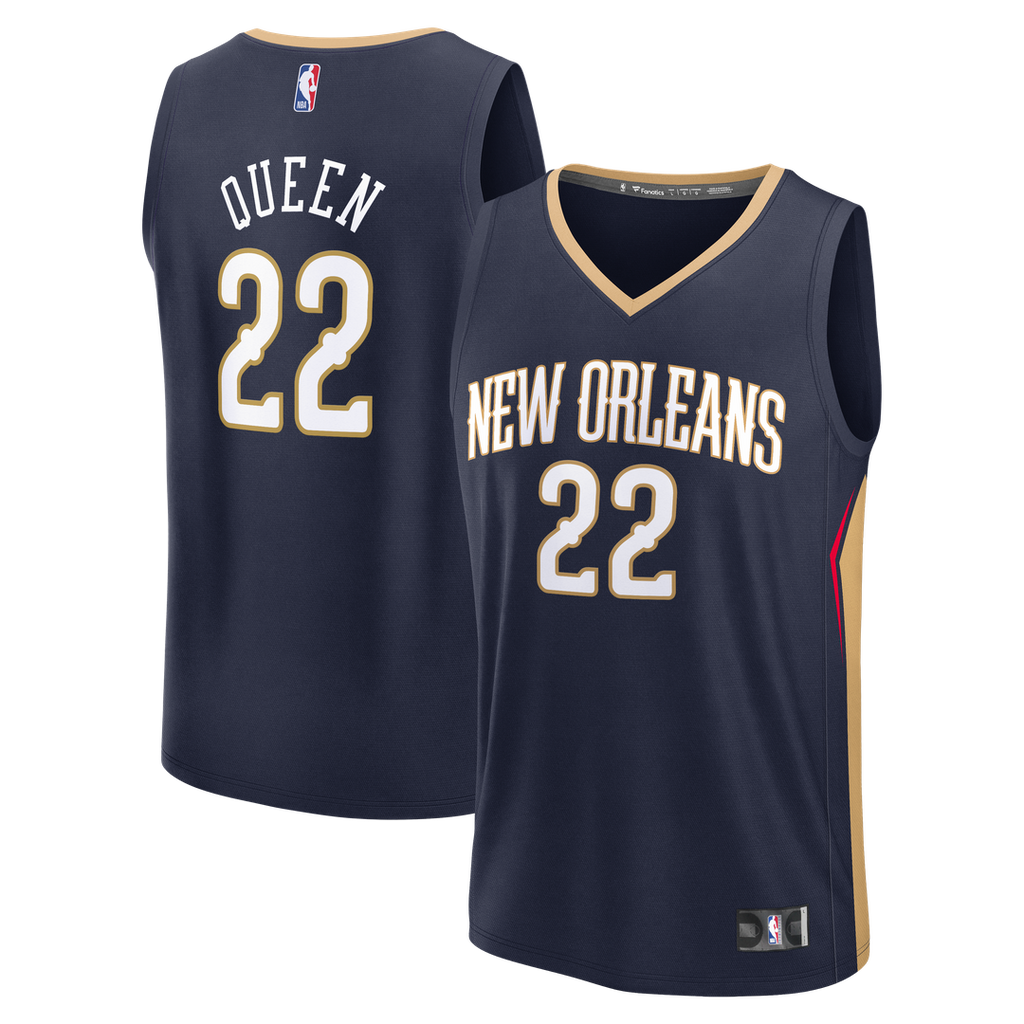 New Orleans Pelicans Derik Queen Fanatics Fast Break Replica Jersey - Icon Edition - Navy