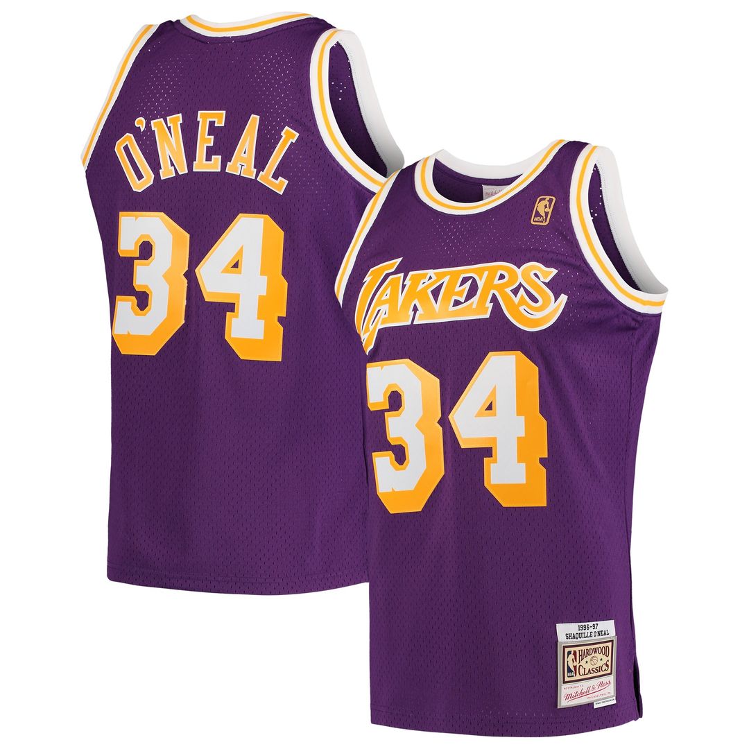 Los Angeles Lakers Shaquille O'Neal Mitchell & Ness 1996/97 Hardwood Classics Swingman Jersey - Gold