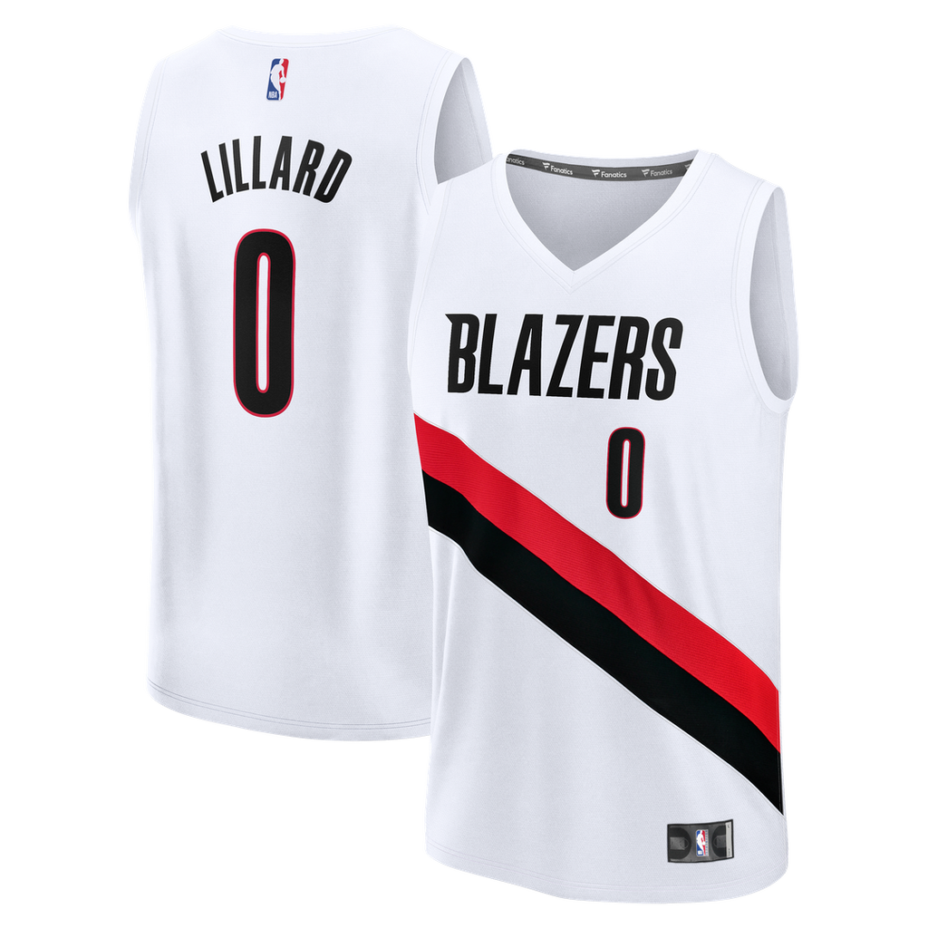 Portland Trail Blazers Damian Lillard Fanatics Youth Fast Break Replica Jersey - White - Association Edition