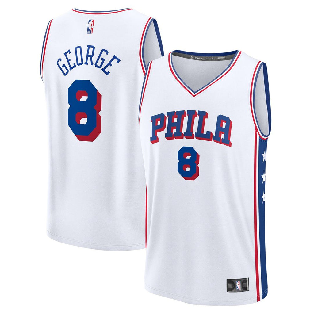 Philadelphia 76ers Paul George Fanatics Youth Fast Break Replica Player Jersey - Association Edition - White