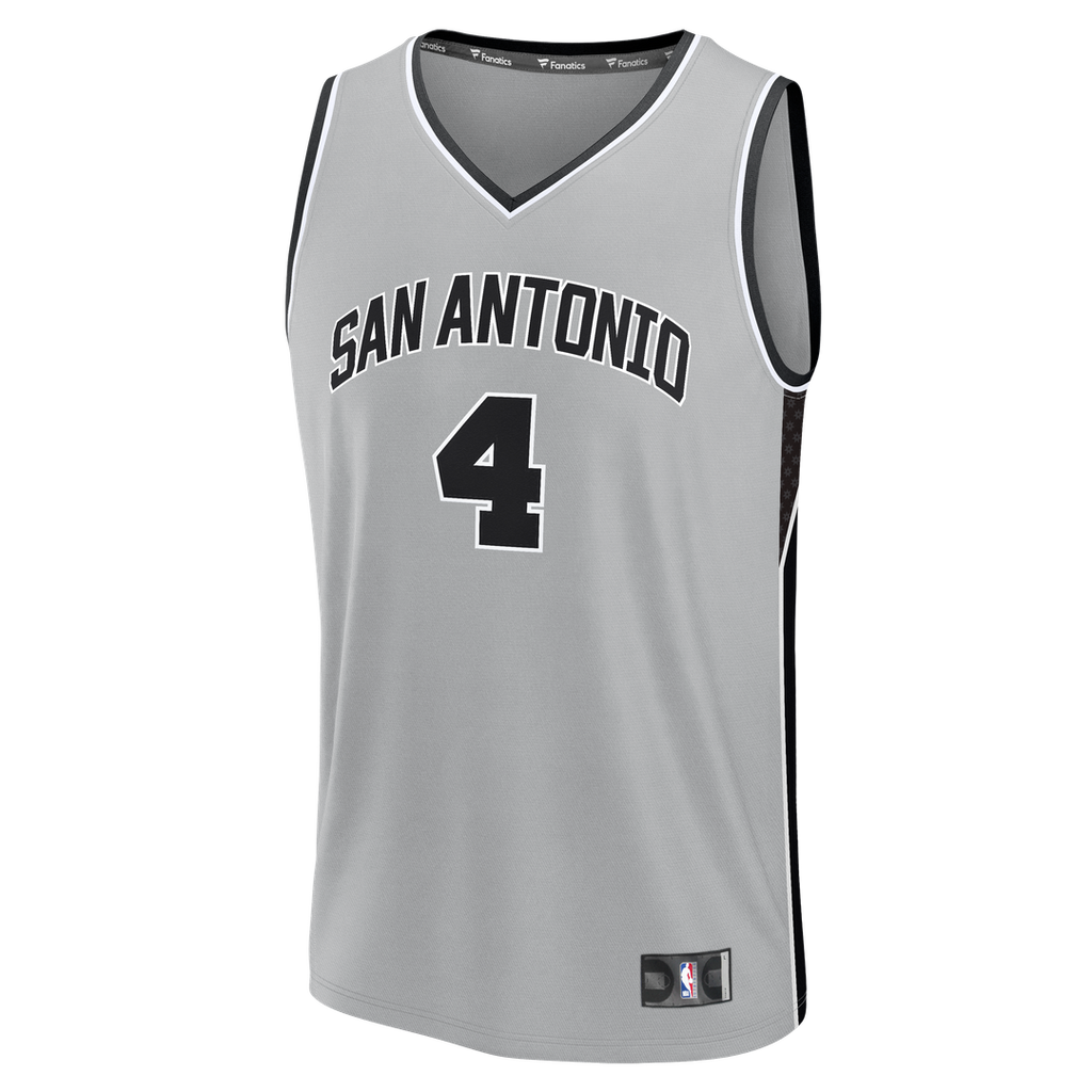 San Antonio Spurs De'Aaron Fox Fanatics Fast Break Jersey - Statement Edition - Silver