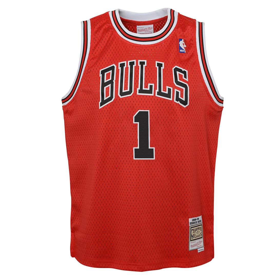 Chicago Bulls Derrick Rose Mitchell & Ness Youth 2008/09 Hardwood Classics Swingman Jersey - Red