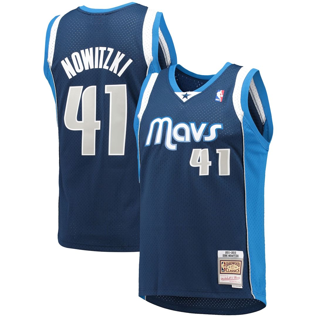 Dallas Mavericks Dirk Nowitzki Mitchell & Ness 2011/12 Hardwood Classics Swingman Jersey - Navy
