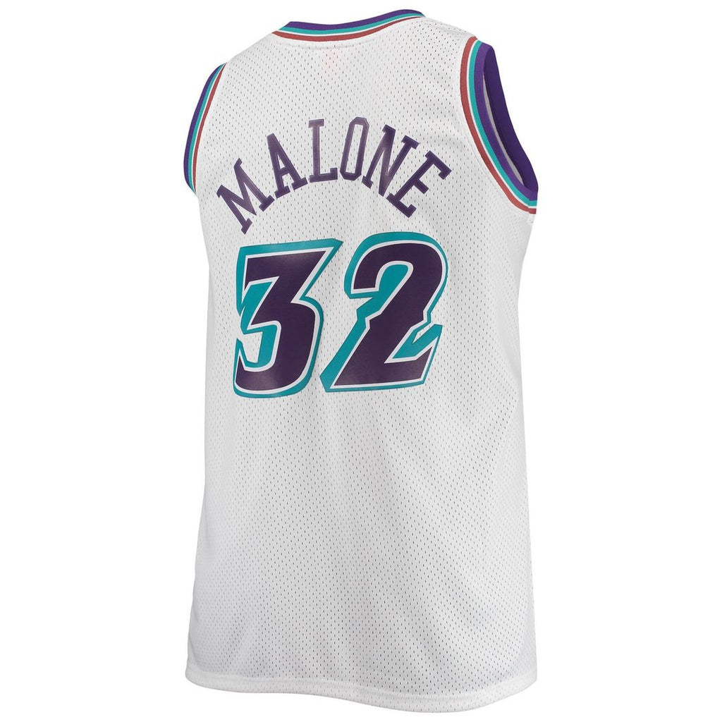 Utah Jazz Karl Malone Mitchell & Ness 1996/97 Big & Tall Hardwood Classics Swingman Jersey - White