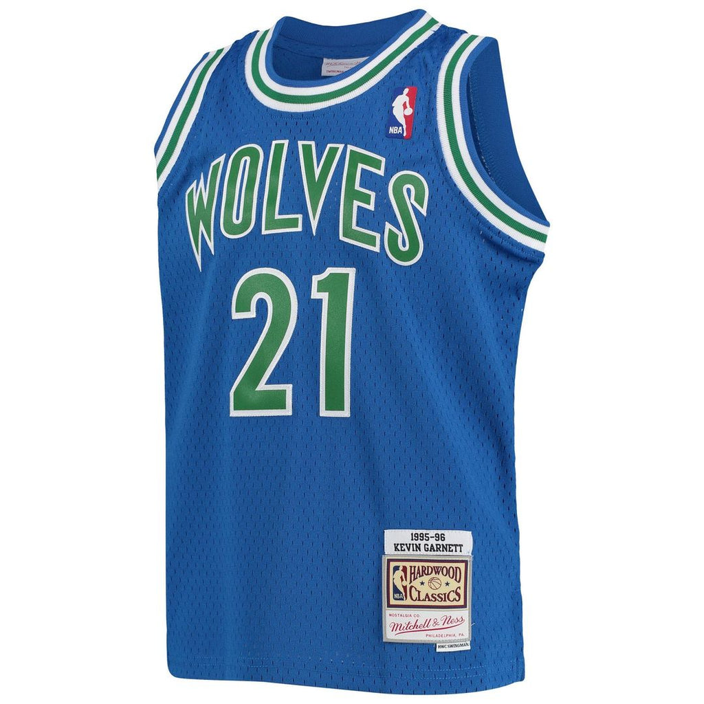 Minnesota Timberwolves Kevin Garnett Mitchell & Ness Youth 1995 - 96 Hardwood Classics Swingman Jersey - Blue