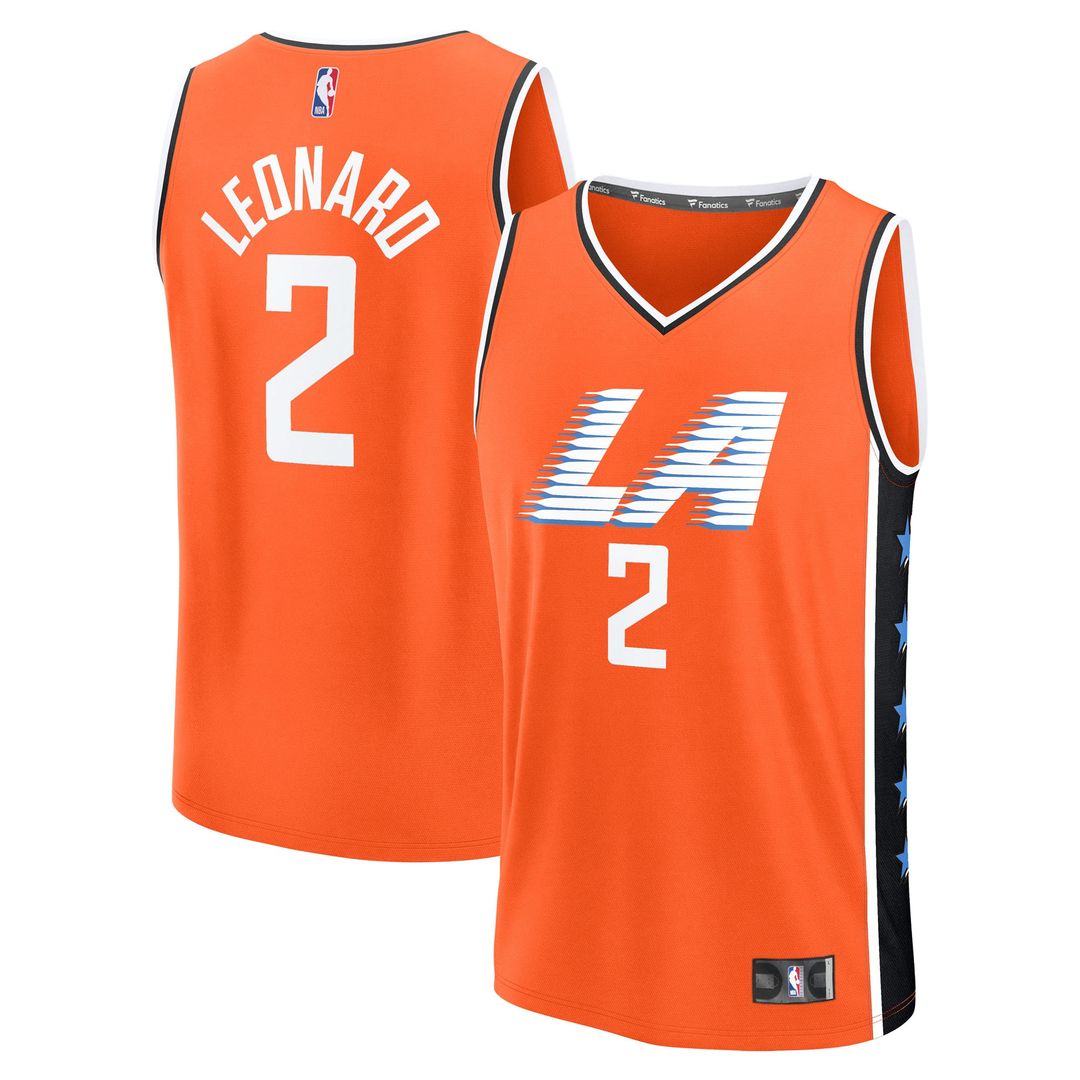 LA Clippers Kawhi Leonard Fanatics 2025/26 City Edition Fast Break Jersey - Orange