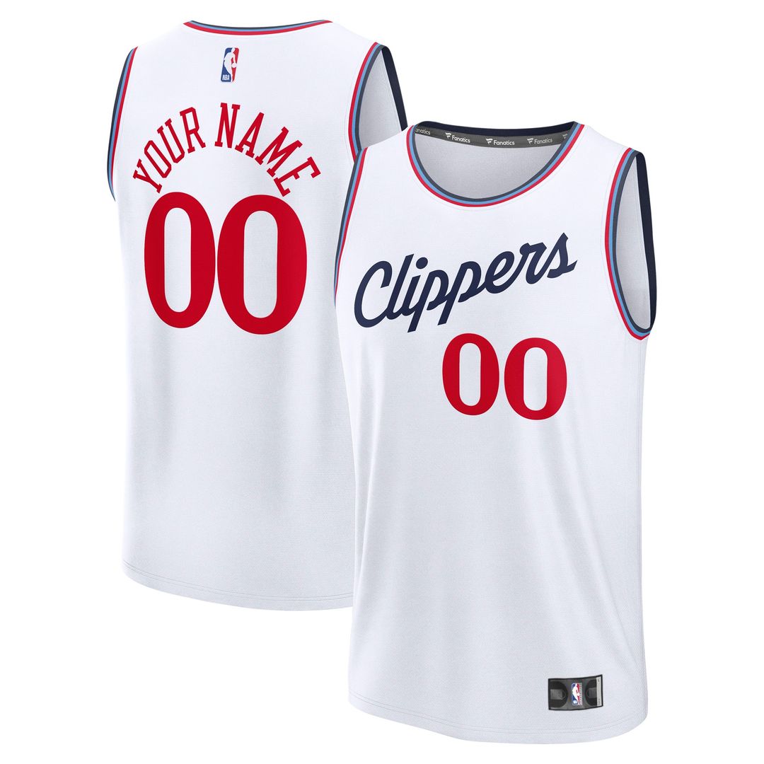 LA Clippers Fanatics Youth Fast Break Custom Replica Jersey - Navy - Icon Edition