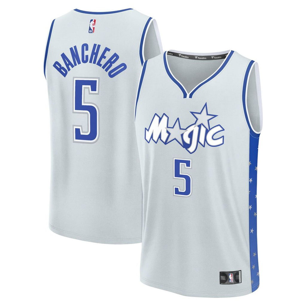 Orlando Magic Paolo Banchero Fanatics Youth 2025/26 City Edition Fast Break Jersey - Silver