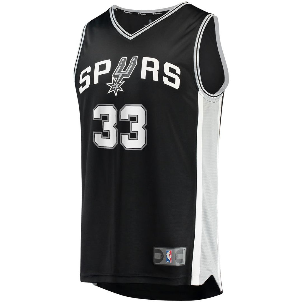 San Antonio Spurs Tre Jones Fanatics Fast Break Replica Jersey - Icon Edition - Black