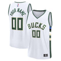 Milwaukee Bucks Fanatics Fast Break Custom Jersey - Association Edition - White