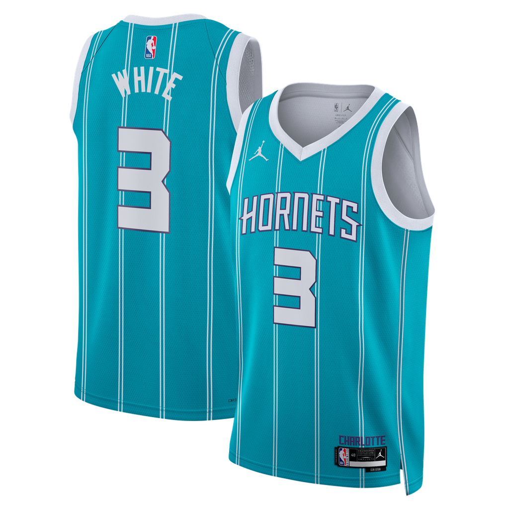 Charlotte Hornets Coby White Jordan Brand Unisex Swingman Jersey - Icon Edition - Teal