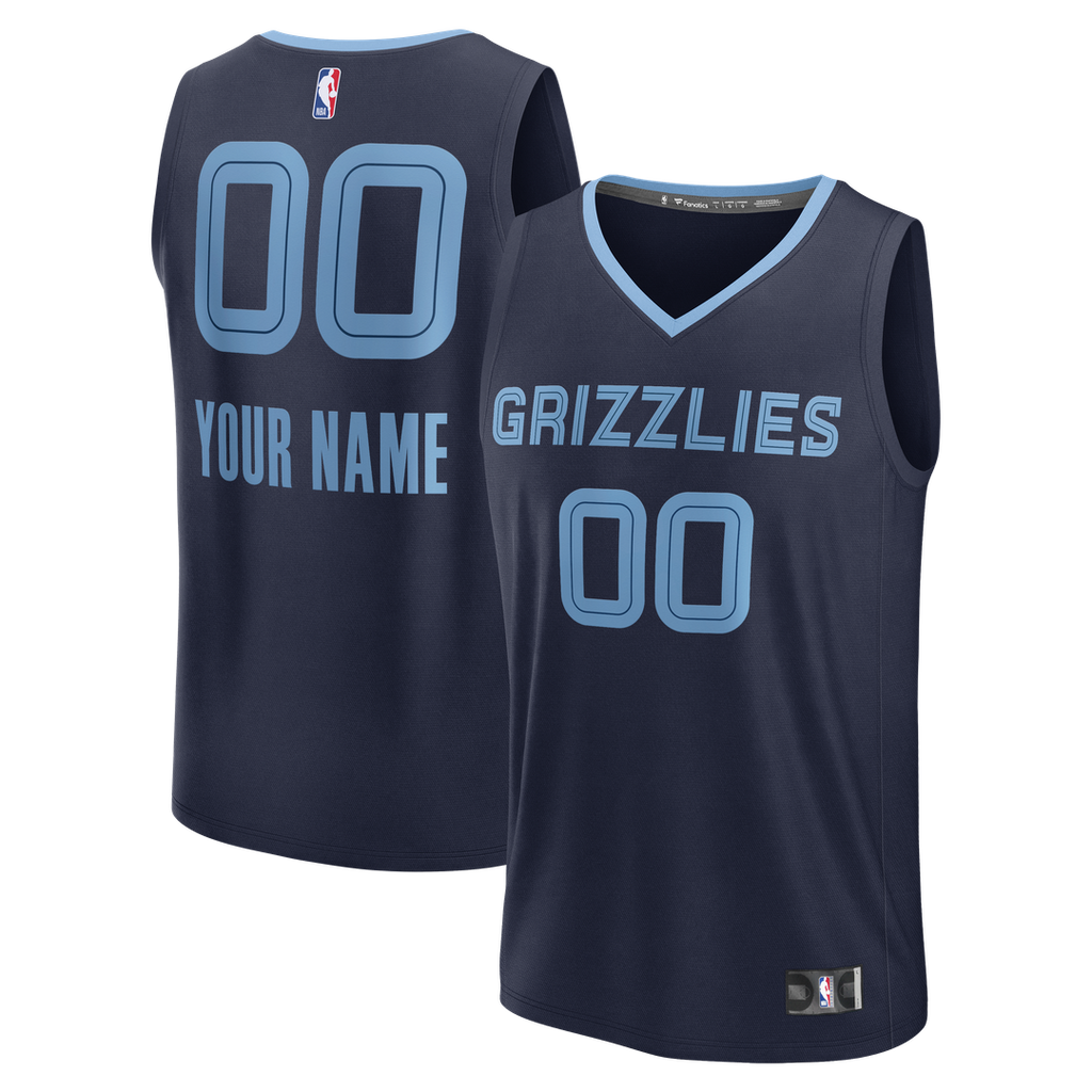 Memphis Grizzlies Fanatics Youth Fast Break Custom Jersey - Icon Edition - Navy