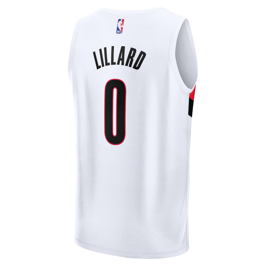 Portland Trail Blazers Damian Lillard Fanatics Youth Fast Break Replica Jersey - White - Association Edition