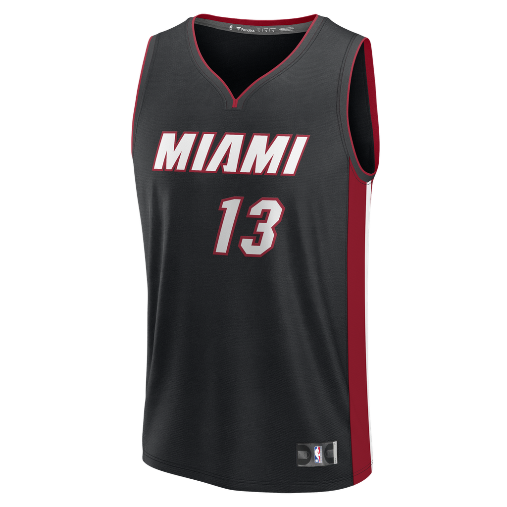 Miami Heat Bam Adebayo Fanatics Fast Break Replica Jersey - Black - Icon Edition