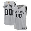 San Antonio Spurs Fanatics Youth 2026 NBA Finals Fast Break Custom Jersey - Statement Edition - Silver