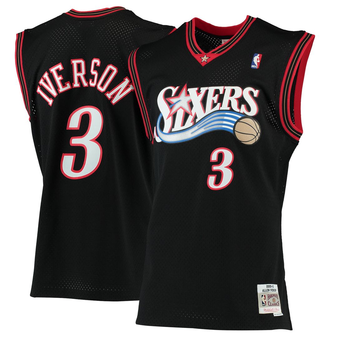 Philadelphia 76ers Allen Iverson Mitchell & Ness 1996/97 Hardwood Classics Swingman Jersey - Red