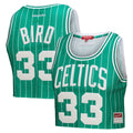 Boston Celtics Larry Bird Mitchell & Ness x DANNIJO Women's Fashion Cropped Basketball Jersey - Kelly Green