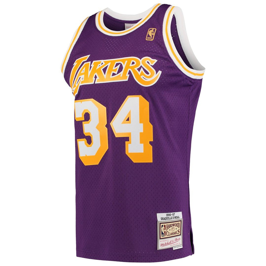 Los Angeles Lakers Shaquille O'Neal Mitchell & Ness 1996/97 Hardwood Classics Swingman Jersey - Gold