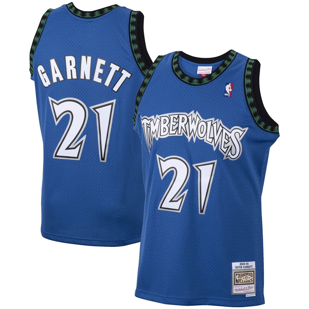 Minnesota Timberwolves Kevin Garnett Mitchell & Ness 2003/04 Hardwood Classics Swingman Jersey - Blue