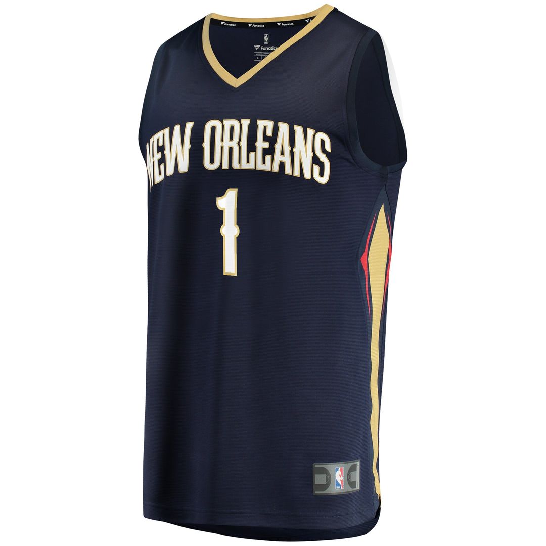 New Orleans Pelicans Zion Williamson Fanatics Fast Break Replica Jersey Navy - Icon Edition